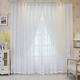 Double-Layer Blackout Curtain for Living Room,Modern Beige Sheer Voile Shading Curtain,White Tulle Darkening Window Drape Valance Panel,Girl Bedroom Thermal Insulated Pencil Pleat Curtain,1pcs