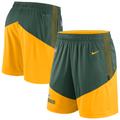 Men's Nike Green/Gold Green Bay Packers Sideline Primary Lockup Performance Shorts