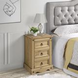 Wood Nighstand 3 Drawers Corona | Furniture Dash