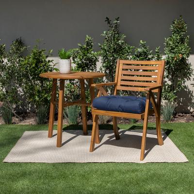 Sorra Home Sunbrella Tufted Chair Cushion Round U-Shaped Back 19 x 19 x 3