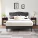 Taomika 3-pieces Bedroom Set with Height Adjustable Upholstered Dark Grey Bed