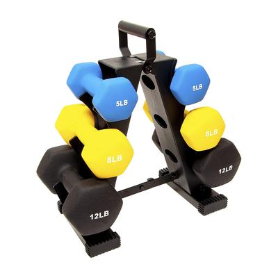 BalanceFrom Fitness 5, 8, and 12 Pound Neoprene Coated Dumbbell Set with Stand - 50