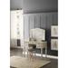 Bedroom Vanity Set Foldable Mirror Stool Drawers Silver Color