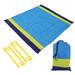 83" x 79" Beach Blanket Picnic Mat with Carry Bag Blue Yellow Sky Blue - Blue, Yellow, Sky Blue