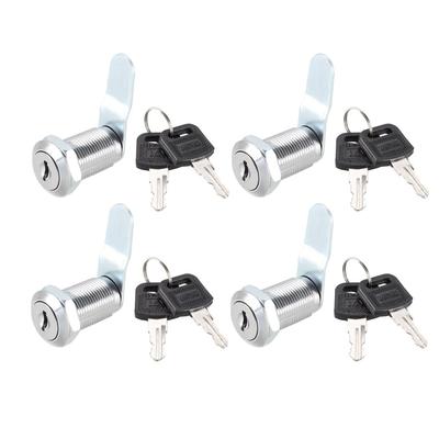 Cam Lock 30mm Cylinder Length Fit on Max 7/8-inch Panel 4Pcs - 30mm Keyed Different