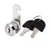Cabinet Drawer Security Locking Tubular Cam Lock Silver Tone w Keys - Silver Tone