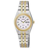 Seiko Solar Stainless Steel Gold Ladies' Watch SUT116P9