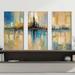 Orren Ellis "City Lights" 3 Piece Graphic Print Set On Canvas in Blue/Brown | 20 H x 30 W x 1 D in | Wayfair 1AD58AD2AA4949FBA356B12EA7E04718