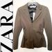 Zara Jackets & Coats | Nwt Zara Brown Blazer Jacket W Ruched Sides S $119 | Color: Brown | Size: S