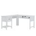 Saint Birch Ansel 56 Inches L-Desk With Keyborad Pullout Tray Writing Desk by Saint Birch in White