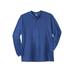 Men's Big & Tall Lightweight Long Sleeve Henley by KingSize in Heather Navy (Size 7XL)