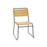 ERF, Inc. Out Door Chair w/ Imitation Teak Slat Back & Seat, Metal in Black | 32 H x 21 W x 21 D in | Wayfair ERP-MTO-24-B