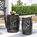 Bay Isle Home™ Adefolarin Iron Outdoor Side Table Metal in Black | 20.5 H x 16.5 W x 16.5 D in | Wayfair 4CB0A8FDB2624AA59A613D68D3E00CB4