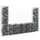 vidaXL U-shape Gabion Basket with 2 Posts Iron 140x20x100 cm