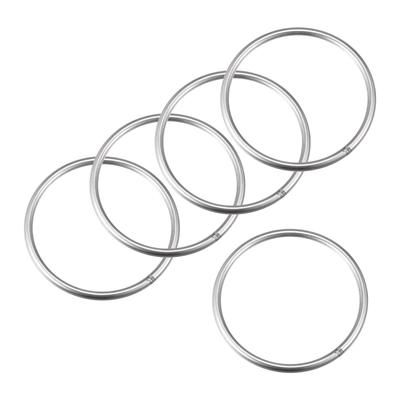 304 Stainless Steel Welded O Ring 100mm(3.94") Outer Dia. 6mm Thickness 5pcs - Silver Tone