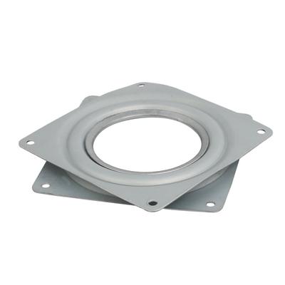 Square 4" Lazy Susan Turntable Bearing 9mm Thick 88-Lb Capacity - Silver Tone