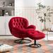 Accent Chair Living Room Chair Lounge Chair with Ottoman-RED