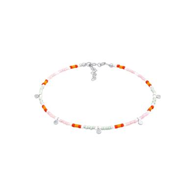 Elli Fußschmuck Plättchen Glas Beads Bunt 925 Silber silberfarben Damen Image