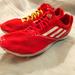 Adidas Shoes | Adidas Adizero Sprint Cleats, Sprint Web, Interchangeable Metal Cleat Pegs | Color: Red/White | Size: 6