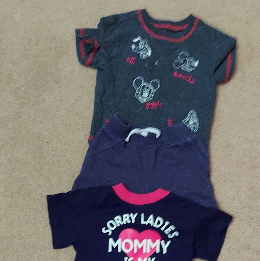 Disney Shirts & Tops | 12 Month Summer Clothes And Disney Shoes | Color: Black/Red | Size: 12-18mb
