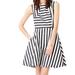 Kate Spade Dresses | Kate Spade Saturday Striped Linen Blend Fit And Flare Dress Size 6 | Color: Black/White | Size: 6