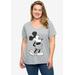 Plus Size Women's Retro Mickey Mouse V-Neck T-Shirt Gray by Disney in Grey (Size 4X (26-28))