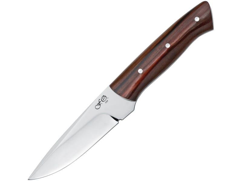 Fox Puukox Fixed Blade Knife 4.25" mirror finish stainless blade Brown wood handle 02FX705