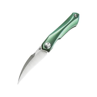 Bestech Knives Ivy Framelock Green Folding Knife 3" stonewash and satin finish S35VN stainless blad Green stonewash finish titanium handle BT2004D