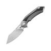 Bestech Knives Kasta Framelock Gray Folding Knife 3.5" stonewash finish Bohler M390 stainless blade Gray titanium handle with carbon fiber inlay