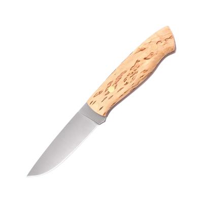 Brisa Trapper 95 Fixed Blade Birch Knife 3.75" satin finish Elmax steel Flat grind blade Curly Birch handle 069-2034-1558