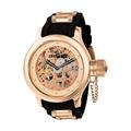 Invicta Russian Diver Men's Quartz Watch with Rose Gold Dial Chronograph display on Black Rubber Strap 1244