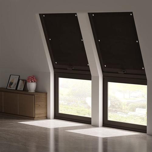 Woltu - Thermorollo Dachfenster ohne Bohren Sonnenschutz Verdunkelungsrollo mit Saugnäpfen schwarz