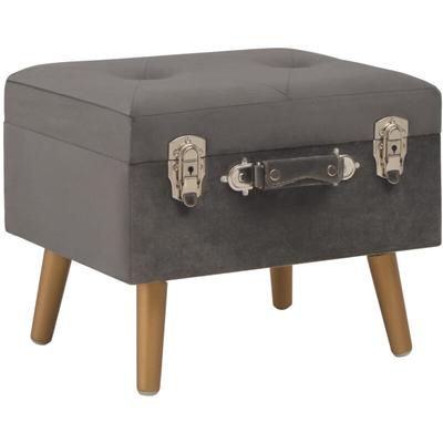 Hocker mit Stauraum 40 cm Grau Samt Vidaxl