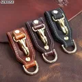 Porte-clés en cuir véritable pour hommes 100% cuir de vache Vintage fait à la main ceinture