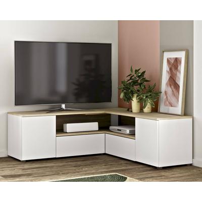TemaHome »Angle« TV-Schrank 130 Weiß mit Eiche 130x46x130 cm