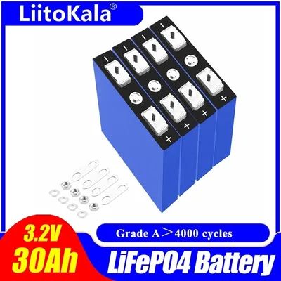VeitoKala-Batterie Rechargeable Lifepo4 3.2V 30Ah Cellule au Lithium Fer Phing Monomère pour