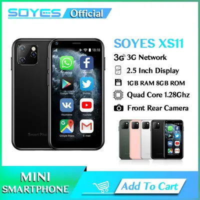 SOYES-Mini Smartphone XS11 1 Go 8 Go 2.5 Pouces MT6580A Façades Core Android 6.0 1000mAh