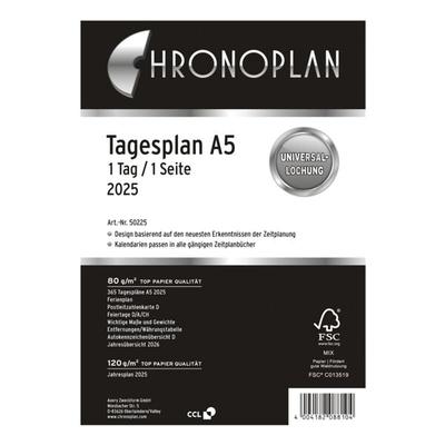 Chronoplan Kalendereinlage Tagesplan 2026 A5 »1 Tag / 1 Seite«