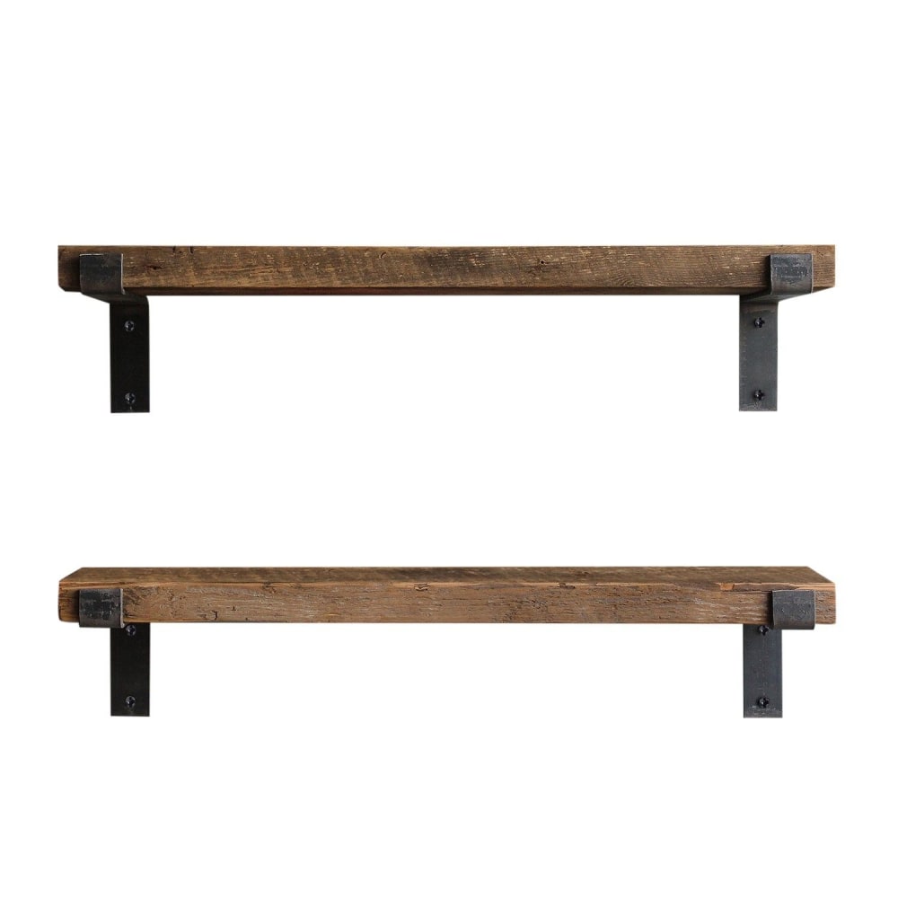 2 etagères murales design industriel lamo marron