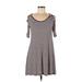 Heart & Hips Casual Dress - A-Line: Burgundy Print Dresses - Women's Size Medium