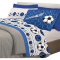 Il Gruppone - Completo letto lenzuola, stampa digitale calcio 100% cotone, made in italy Blu