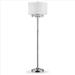 Twisted Crystal Accent Floor Lamp with Dual Fabric Shade - 62.5 H x 17 W x 17 L Inches