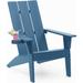 WINSOON All Weather HIPS Outdoor Adirondack Chairs with Cup-Holder Patio Chairs Set of 6