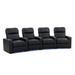 Red Barrel Studio® Roju Home Theater Row Seating (Row of 4) Genuine Leather in Black | 44 H x 139.5 W x 43.5 D in | Wayfair