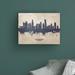 Ebern Designs Los Angeles California Skyline Concrete by Michael Tompsett - Wrapped Canvas Graphic Art Metal in Black/Brown/Gray | Wayfair