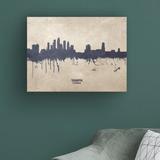 Ebern Designs Tampa Florida Skyline Concrete by Michael Tompsett - Wrapped Canvas Graphic Art Metal in Gray/White | 24 H x 32 W x 2 D in | Wayfair