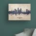 Ebern Designs Jacksonville Florida Skyline Concrete by Michael Tompsett - Wrapped Canvas Graphic Art Canvas in Blue/Brown/White | Wayfair