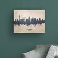 Ebern Designs Las Vegas Nevada Skyline Concrete by Michael Tompsett - Wrapped Canvas Graphic Art Canvas in Black/Blue/Gray | Wayfair