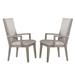 Gracie Oaks Set Of 2 Fabric Arm Chair In Oak Finish Upholstered in Gray | 41 H x 22 W x 22 D in | Wayfair 7290FC38BBBC49C08AAD46B3A21062CC