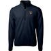 Men's Cutter & Buck Navy Milwaukee Brewers Cascade Eco Sherpa Fleece Quarter-Zip Pullover Jacket